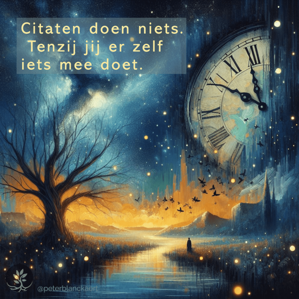 Citaten doen niets, tenzij jij er iets mee doet.